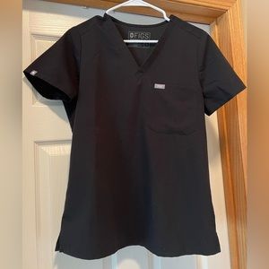 Figs One Pocket Scrub Top. Size S. Black.